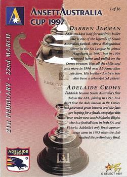 1997 Select Ansett Australia Cup #1 Darren Jarman Back
